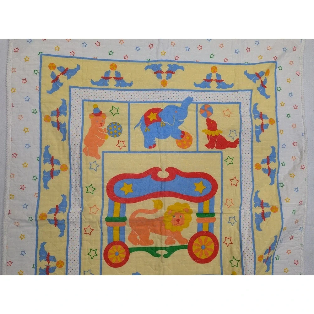 Baby Crib Quilted‎ Blanket Circus Theme Quilt